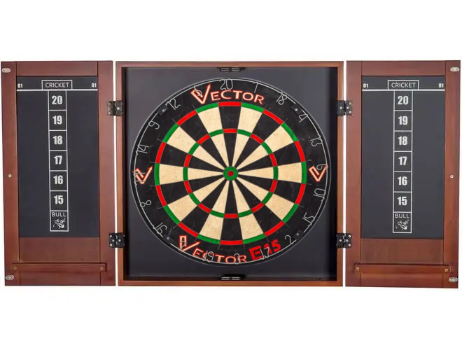 Vector Wood Cabinet and Dartboard Combo